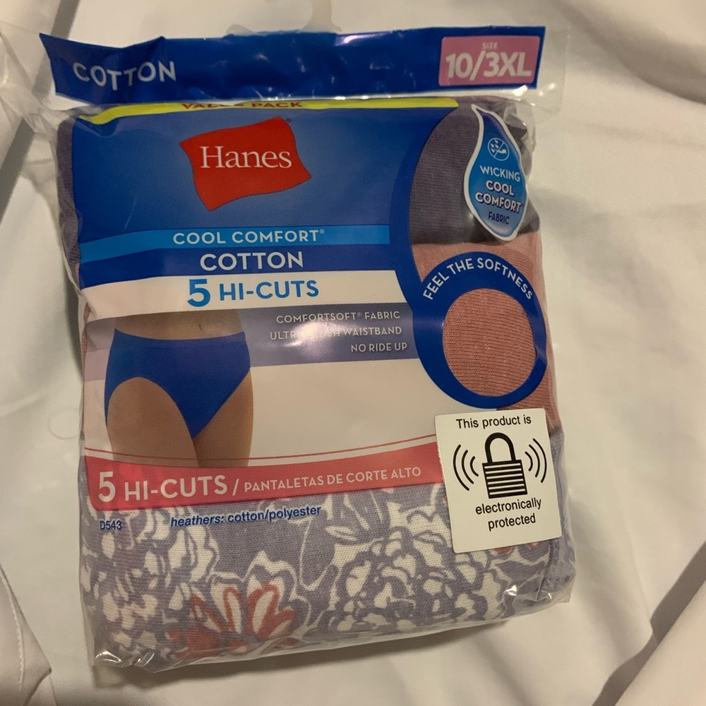 Women’s Hanes 3 pack cotton panties/underwear size 10/3xl